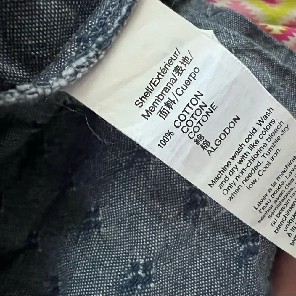 GAP Kids Woven Cotton Chambray Dress Blue Girls Small 6-7 Years Old EUC